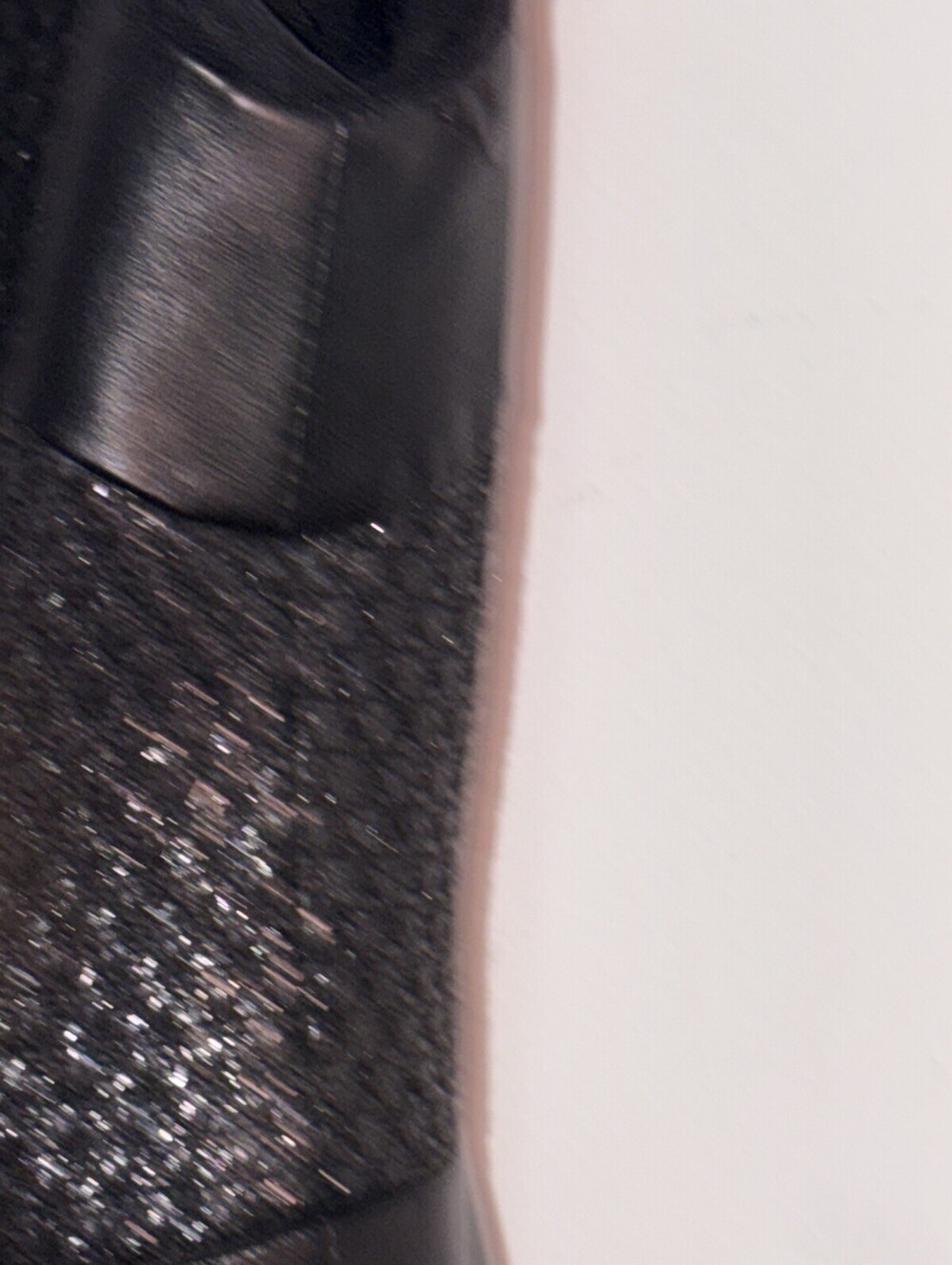 Milly Black Lambskin Trim With‎ Faux Metallic Fabric Size 8 Made In USA - Picture 10 of 16